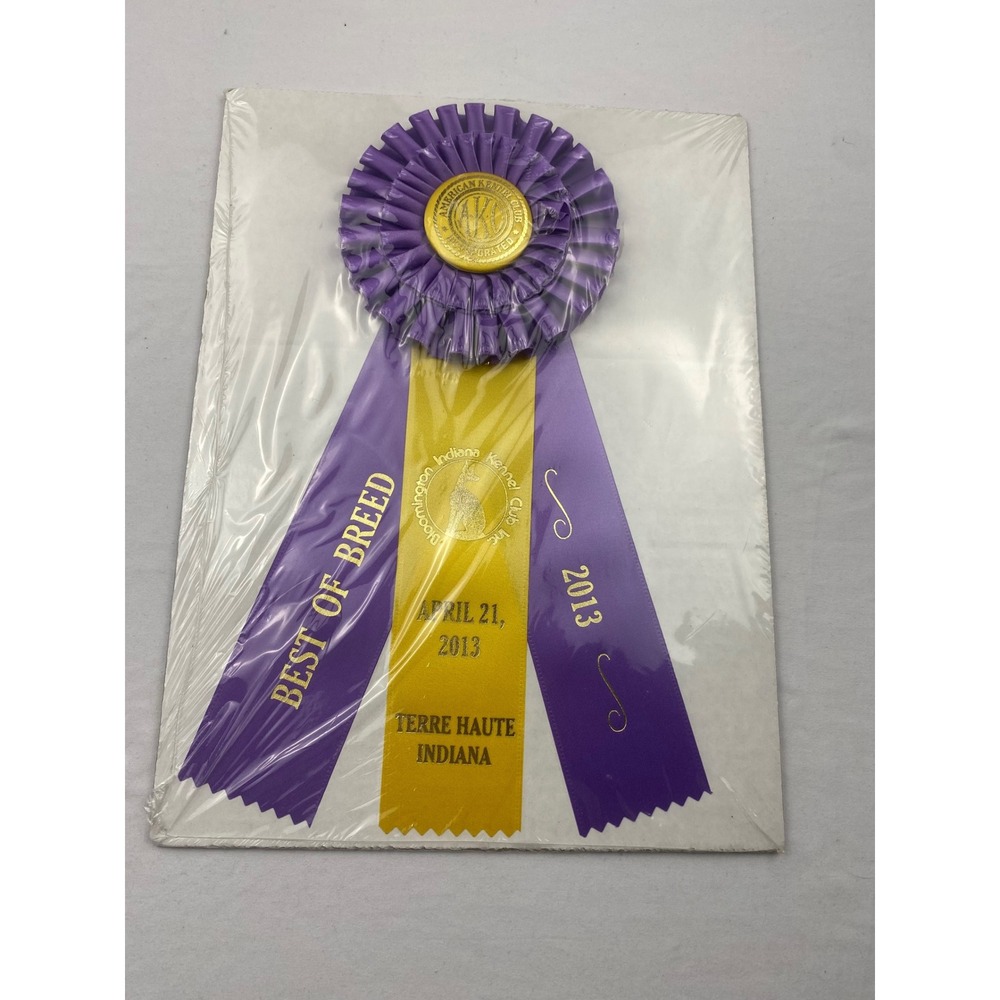 AKC Best of Breed Ribbon Bloomington Indiana Kennel Club 2013 Dog Show